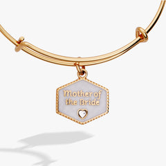 Mother of the Bride Mother of Pearl Charm Bangle Gold | Alex and Ani