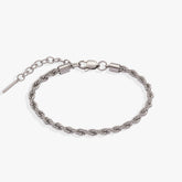 French Rope Stainless Adjustable Bracelet Stainless Steel Silver | Alex and Ani