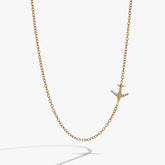 Airplane Inline Necklace Stainless Steel Gold | Alex and Ani