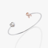 Breast Cancer Awareness Pink Ribbon Flex Cuff Two Tone | Alex and Ani
