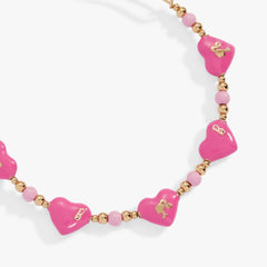 Barbie™ Logo Heart Beaded Bangle Gold | Alex and Ani