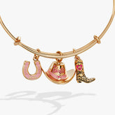 Barbie™ Western Trio Charm Bangle Gold | Alex and Ani