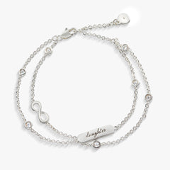 Daughter' Infinity Chain Bracelet, Adjustable Silver | Alex and Ani