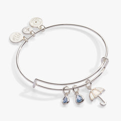 Mother of Pearl Umbrella Bangle Silver | Alex and Ani