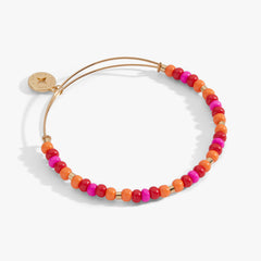 Summer Hues Beaded Charm Bangle Gold | Alex and Ani