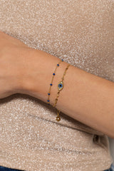 Festival Double Strand Evil Eye Bracelet Gold | Alex and Ani