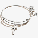 Cross Charm Bangle Bracelet - Alex and Ani Rafaelian Silver | Alex and Ani