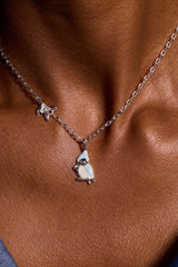 Tufted Titmouse Necklace Silver | Alex and Ani