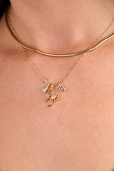 Scorpio Charm Cluster Necklace Stainless Steel Gold | Alex and Ani