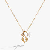 Pisces Charm Cluster Necklace Stainless Steel Gold | Alex and Ani
