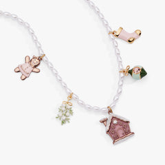 Pink Christmas Beaded Charm Necklace Gold | Alex and Ani