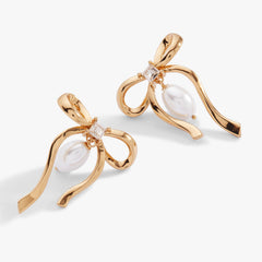 Pearl Coquette Statement Drop Earring Gold | Alex and Ani