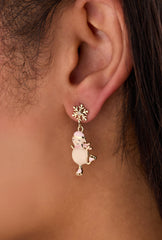 Winter Wonderland Snowman Drop Earring Gold | Alex and Ani