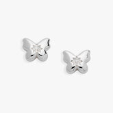 Butterfly Crystal Stud Earrings Silver | Alex and Ani