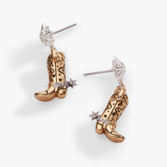 Cowgirl Boot Statement Earring Two Tone | Alex and Ani