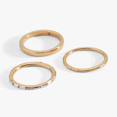 3 ring set-baguette Stainless Steel Gold | Alex and Ani