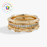 Bamboo Trio Ring Set Gold | Alex and Ani