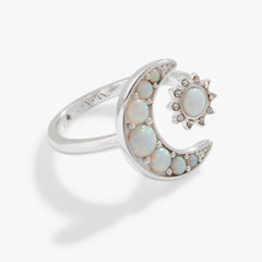 Moon + Sun Opal Ring Shiny Silver | Alex and Ani