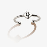 Initial Q Ring, Adjustable - Alex and Ani .925 Sterling Silver | Alex and Ani