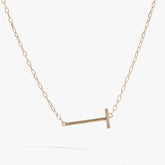 Precious Elongated Initial Necklace T 14kt Gold Over .925 Sterling Silver | Alex and Ani