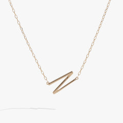 Precious Elongated Initial Necklace N 14kt Gold Over .925 Sterling Silver | Alex and Ani