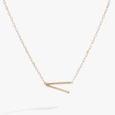 Precious Elongated Initial Necklace V 14kt Gold Over .925 Sterling Silver | Alex and Ani