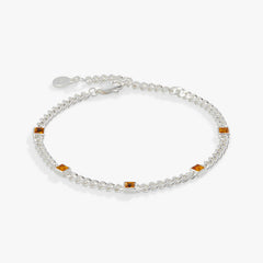 Topaz Curb Chain Bracelet, November Birthstone Silver | Alex and Ani
