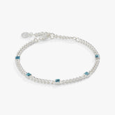 Aquamarine Curb Chain Bracelet, March Birthstone Silver | Alex and Ani