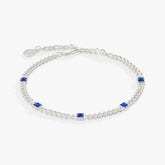 Sapphire Curb Chain Bracelet, September Birthstone Gold | Alex and Ani