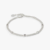 Clear Crystal Curb Chain Bracelet, April Birthstone Silver | Alex and Ani