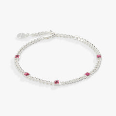 Rose Curb Chain Bracelet, October Birthstone Silver | Alex and Ani