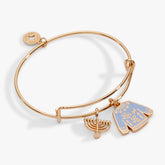 Hanukkah 'Let's get Lit" Ugly Sweater Bangle Gold | Alex and Ani