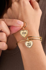 I Love My Cat Bangle & Charm, Set of 2 Gold | Alex and Ani