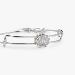 Mother of Pearl Scallop Shell Slider Bangle Silver | Alex and Ani