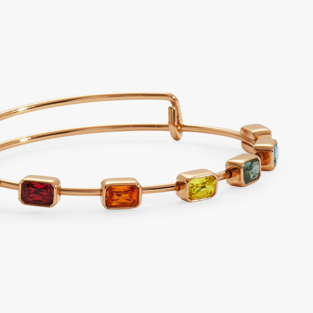 Rainbow In-Line Stone Bangle Gold | Alex and Ani