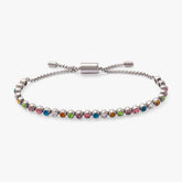 Colorful Christmas Bolo Bracelet Stainless Steel Silver | Alex and Ani
