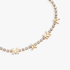 “Mama” Tennis Bracelet Stainless Steel Gold | Alex and Ani