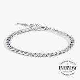 Flat Curb Chain Bracelet Stainless Steel Silver | Alex and Ani