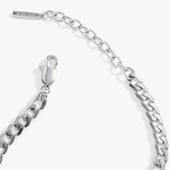 Flat Curb Chain Bracelet Stainless Steel Silver | Alex and Ani