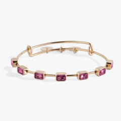 October Birthstone Emerald Cut Bangle Gold | Alex and Ani