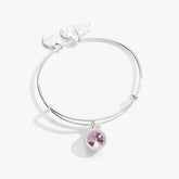 Rose October Birthstone Charm Bangle Silver | Alex and Ani