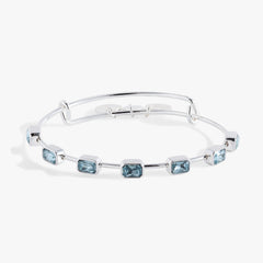 March Birthstone Emerald Cut Bangle Silver | Alex and Ani