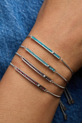Birthstone Pave Bolo - December Stainless Steel Gold | Alex and Ani