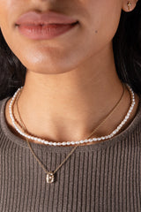 Freshwater Pearl Necklace Stainless Steel Gold | Alex and Ani
