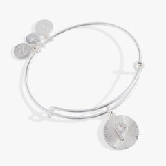 Pave Starburst Texture Initial Bangle P Gold | Alex and Ani