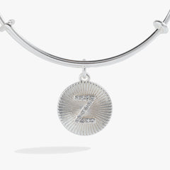 Pave Starburst Texture Initial Bangle Z Gold | Alex and Ani
