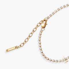 “Love” Tennis Bracelet Stainless Steel Gold | Alex and Ani