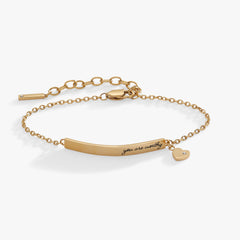 “You Are Worthy” Inline Bracelet Stainless Steel Gold | Alex and Ani