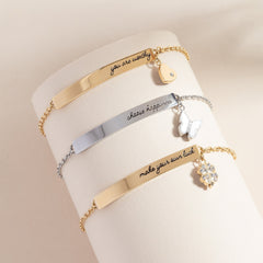 “You Are Worthy” Inline Bracelet Stainless Steel Gold | Alex and Ani
