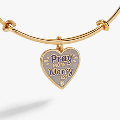 Pray More Worry Less Bangle Gold | Alex and Ani
